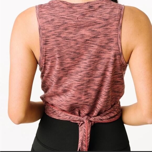 Zyia Active Heathered Pink Infinity Crop Tank, EUC, Size Medium, MSRP $47 - Picture 2 of 11